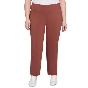 Hearts of Palm Plus Solid Tech Stretch Ankle Pants