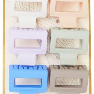 Ava Joy 6 Pc Neutral Medium Hair Claw Clip Set