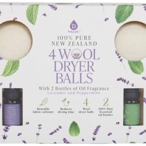 Pursonic 6 Pc Wool Dryer Balls & Essential Oils Set
