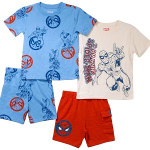 Marvel Spiderman Little Boys 4 Pc Woven Shorts Set