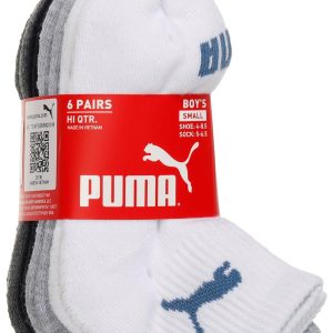 Puma Boys 6 Pk High Quarter Crew Socks