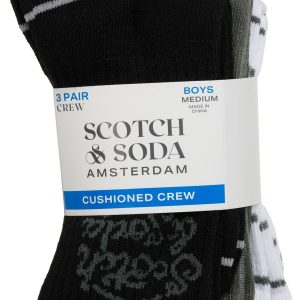 Scotch & Soda Boys 3 pk Cushioned Crew Socks