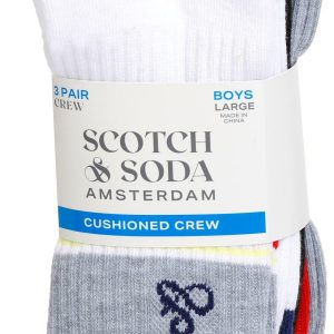 Scotch & Soda Boys 3 pk Cushioned Crew Socks