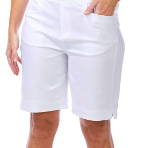 Coral Bay Golf Petite 9 in Woven Stretch Bermuda Shorts