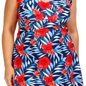 In Gear Plus Hibiscus Swim Dress