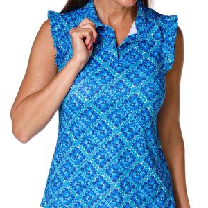 Gottex Women's Active Print Polo Tank Top