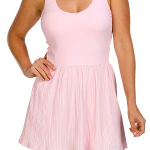 90 Degree Women's Solid Active Jersey Pleated Dress