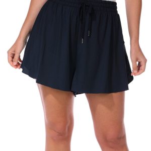 Brisas Womens Solid Drawstring Fly Away Skort