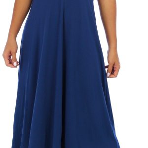 Reel Legends Womens Solid Sleeveless V-Neck Knit Dress