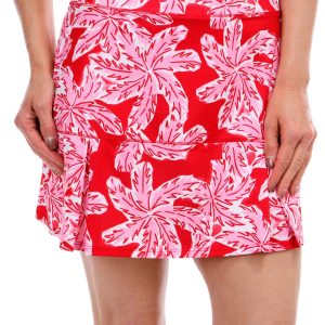 Reel Legends Womens Print Flounce Pleated Skort