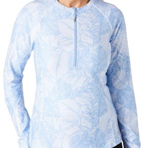 Mountain & Isles Womens Active Printed 1/4 Zip Top
