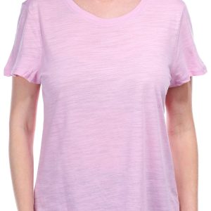 Blue Sol Womens Solid Short Sleeve Luxey Scoop Top