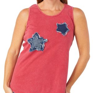 Scarlett Women's Scoop Neck Star Patch Tank Top
