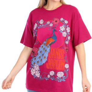 Philcos Womens Janis Joplin Graphic Short Sleeve Tee