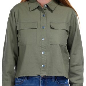 Nouveaux Womens Long Sleeve Buttoned Jacket