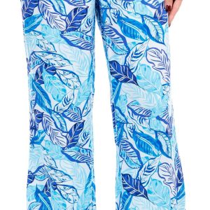 Bunulu Womens Print Wide Leg Pull On Pants