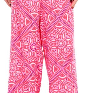 Bunulu Womens Print Wide Leg Pull On Pants