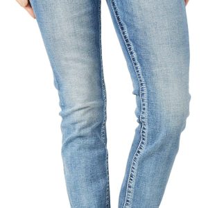 Miss Me Womens Mid Rise Embroidered Skinny Jeans