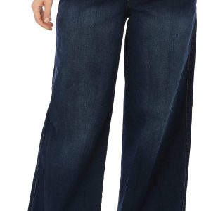 Democracy Womens Solid Slant Pocket Wide Leg Jeans