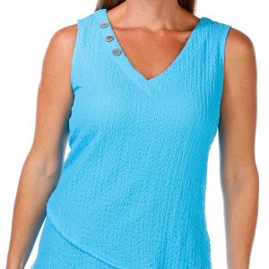 Coral Bay Women's Sleeveless Textured V-Neck Top