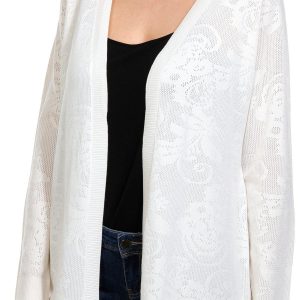 Rio & Rian Womens Novelty Stitch Long Sleeve Cardigan