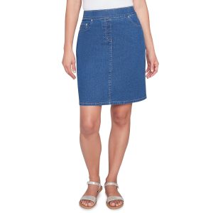 Hearts of Palm Womens Pull On Denim Skirt