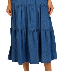Nautica Women's Tiered Denim Midi Skirt