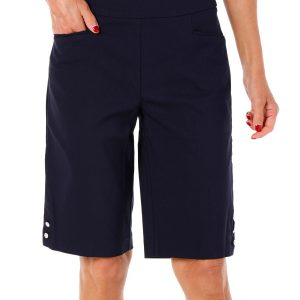 Coral Bay Women's Gold Bead Grommet Bermuda Shorts