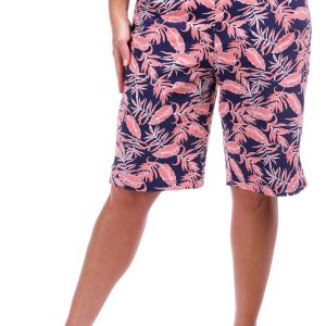 Coral Bay Women's 11 in Leaf Print Bermuda Shorts