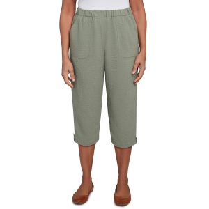 Alfred Dunner Womens Button Tab Capris