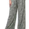 Kaktus Women's Wide Leg Green Palm Pull On Pants