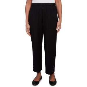Alfred Dunner Womens Button Cuff Ankle Pants