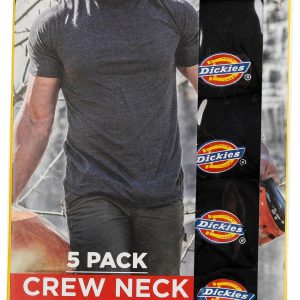 Dickies Mens 5-PK Crew Neck Short Sleeve Undershirt
