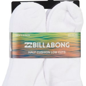 Billabong Mens 8-Pr. Cushioned Low Cut Socks