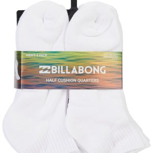 Billabong Mens 8-Pack Half Cushioned QTR. Socks