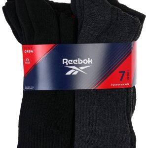 Reebok Mens 7 Pk 1/2 Terry Crew Socks