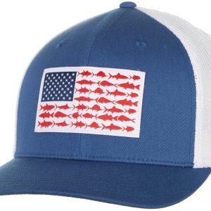 Columbia Mens PFG Flexfit Fish Flag Hat
