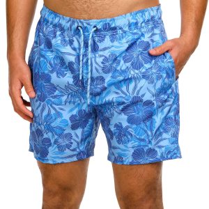 Izod Men's Tropical Placid Blue Swim Trunk
