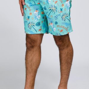 Reel Legends Mens Tropical Print 9in. E-Board Swim Trunks
