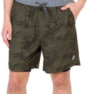 Laguna Mens 7 in. 2-in-1 Brief Camo Swim Shorts