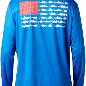Columbia Mens PFG Fish Flag Long Sleeve T-Shirt