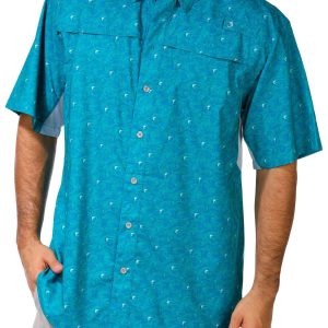 Reel Legends Mens Short Sleeve Mariner Print Shirt