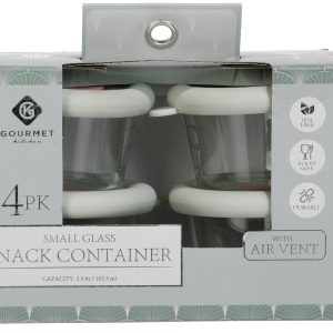 Gourmet Kitchen 4 Pk Small Glass Snack Container Set
