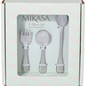 Mikasa 3 pc Stainless Steel Baby Feeding Set