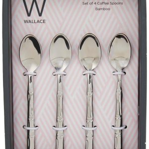 Wallace 4 pc Forged Stainless Steel Bamboo Coffee Spoons