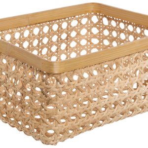 Baum Rectangular Natural Cane & Bamboo Basket