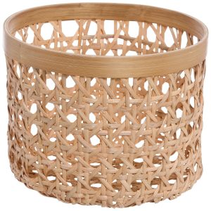 Baum Round Natural Cane & Bamboo Basket