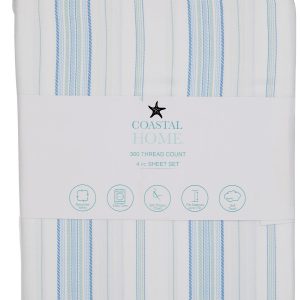 Coastal Home 4 Pc Spiral Stripe Sheet Set