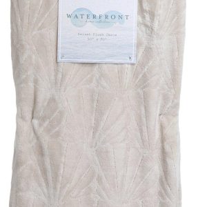 Waterfront 50x70 Seashell Velvet Plush Throw