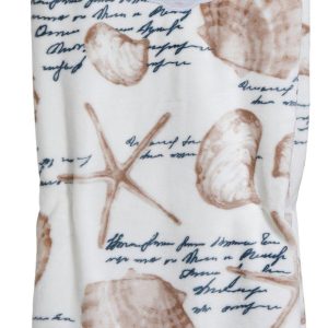 Waterfront 50x70 Coastal Leaf Velvet Plush Throw